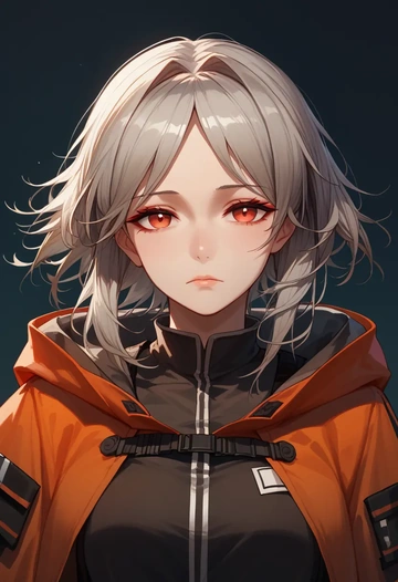 arknights,skadi_(arknights),crop windbreaker,shorts  - AI generated anime art