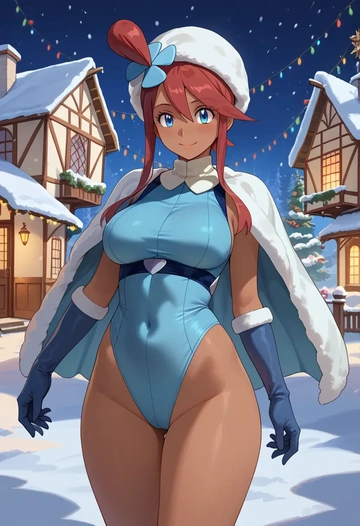 pokemon,skyla_(pokemon),Christmas,dress  - AI generated anime art