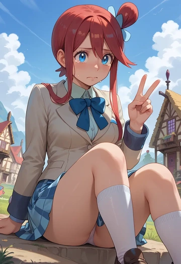 pokemon,skyla_(pokemon),spring,student uniform,blazer  - AI generated anime art