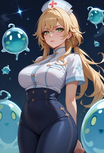 genshin_impact,slime_(genshin_impact),nurse  - AI generated anime art