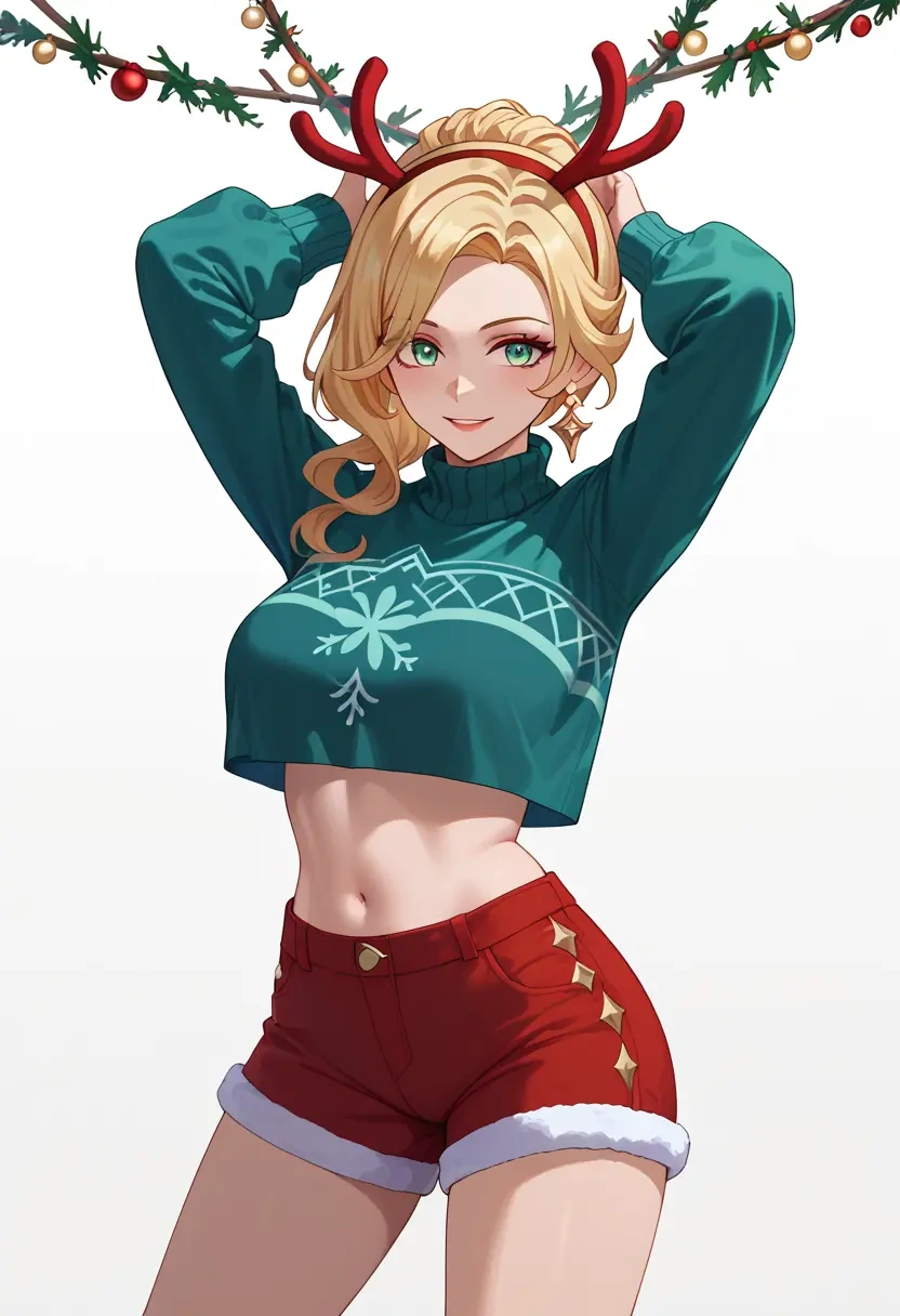 genshin_impact,slime_(genshin_impact),Christmas,red velvet shorts  - 