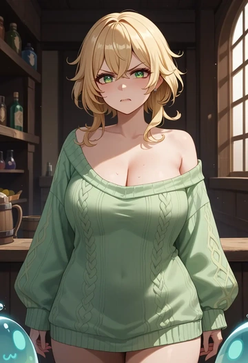 genshin_impact,slime_(genshin_impact),sweater  - AI generated anime art