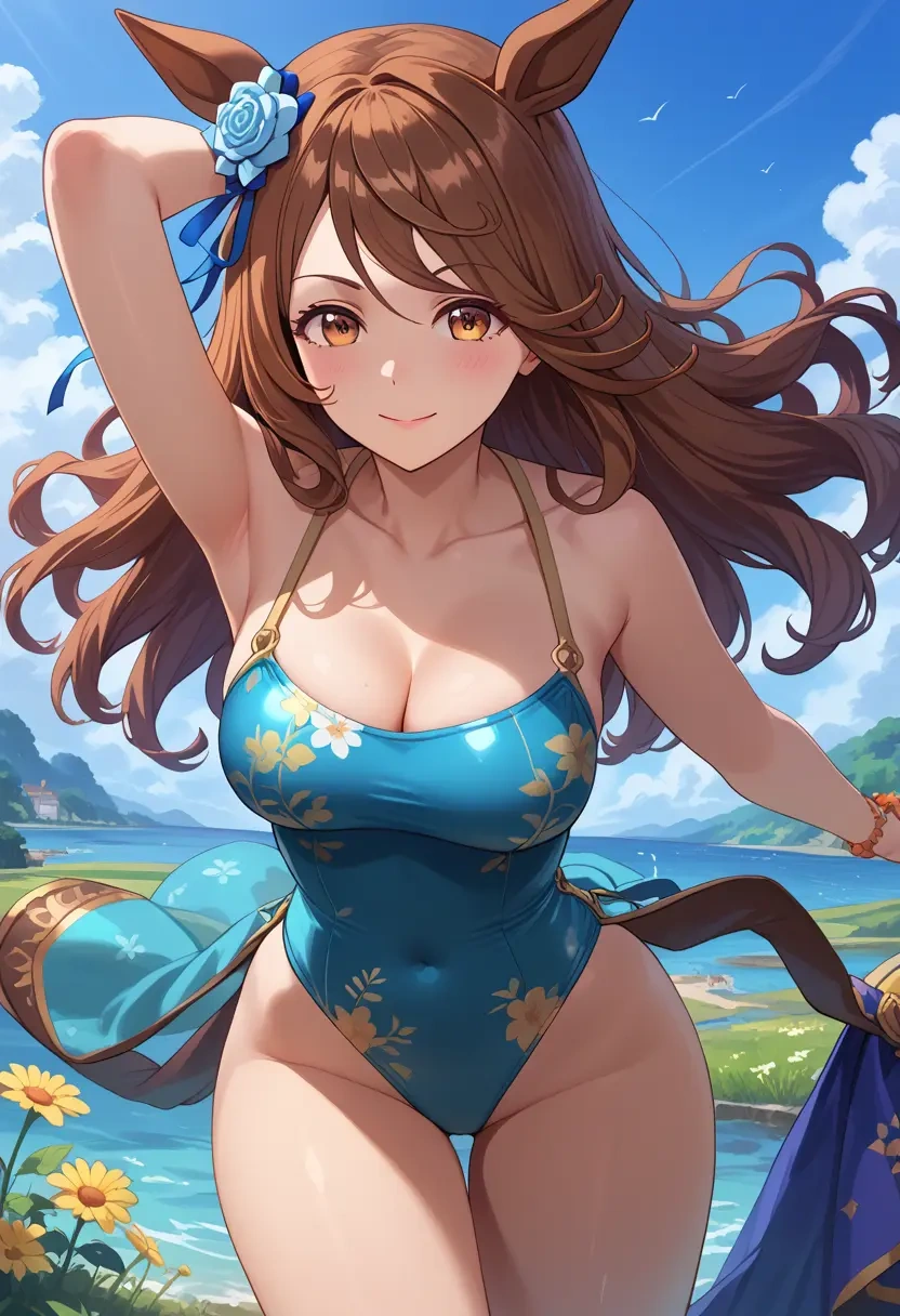 umamusume,smart_falcon_(umamusume),swimsuit,floral print  - 