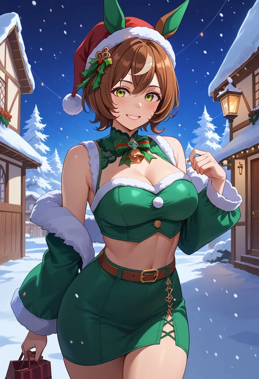 umamusume,smart_falcon_(umamusume),Christmas,dress  - 