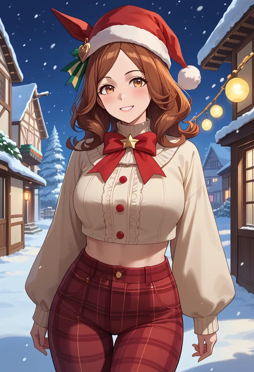 umamusume,smart_falcon_(umamusume),Christmas,plaid trousers  - 