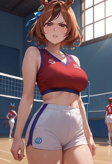 umamusume,smart_falcon_(umamusume),volleyball uniform  - AI generated anime art