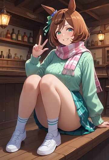 umamusume,smart_falcon_(umamusume),spring,student uniform,knit sweater  - AI generated anime art