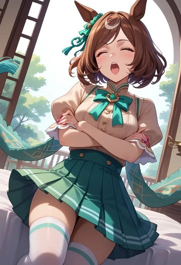 umamusume,smart_falcon_(umamusume),spring,student uniform,blouse  - AI generated anime art