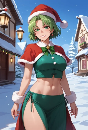 touhou,soga_no_tojiko,Christmas,dress  - AI generated anime art