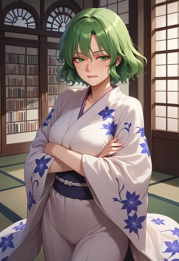 touhou,soga_no_tojiko,kimono,silk,wide-leg trousers  - AI generated anime art