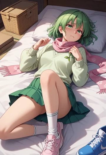 touhou,soga_no_tojiko,spring,student uniform,knit sweater  - AI generated anime art