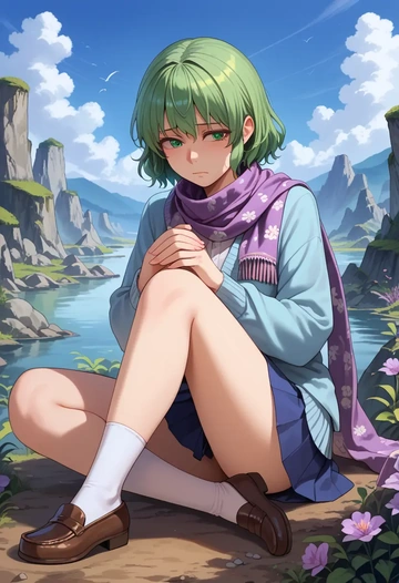 touhou,soga_no_tojiko,spring,student uniform,cardigan  - AI generated anime art