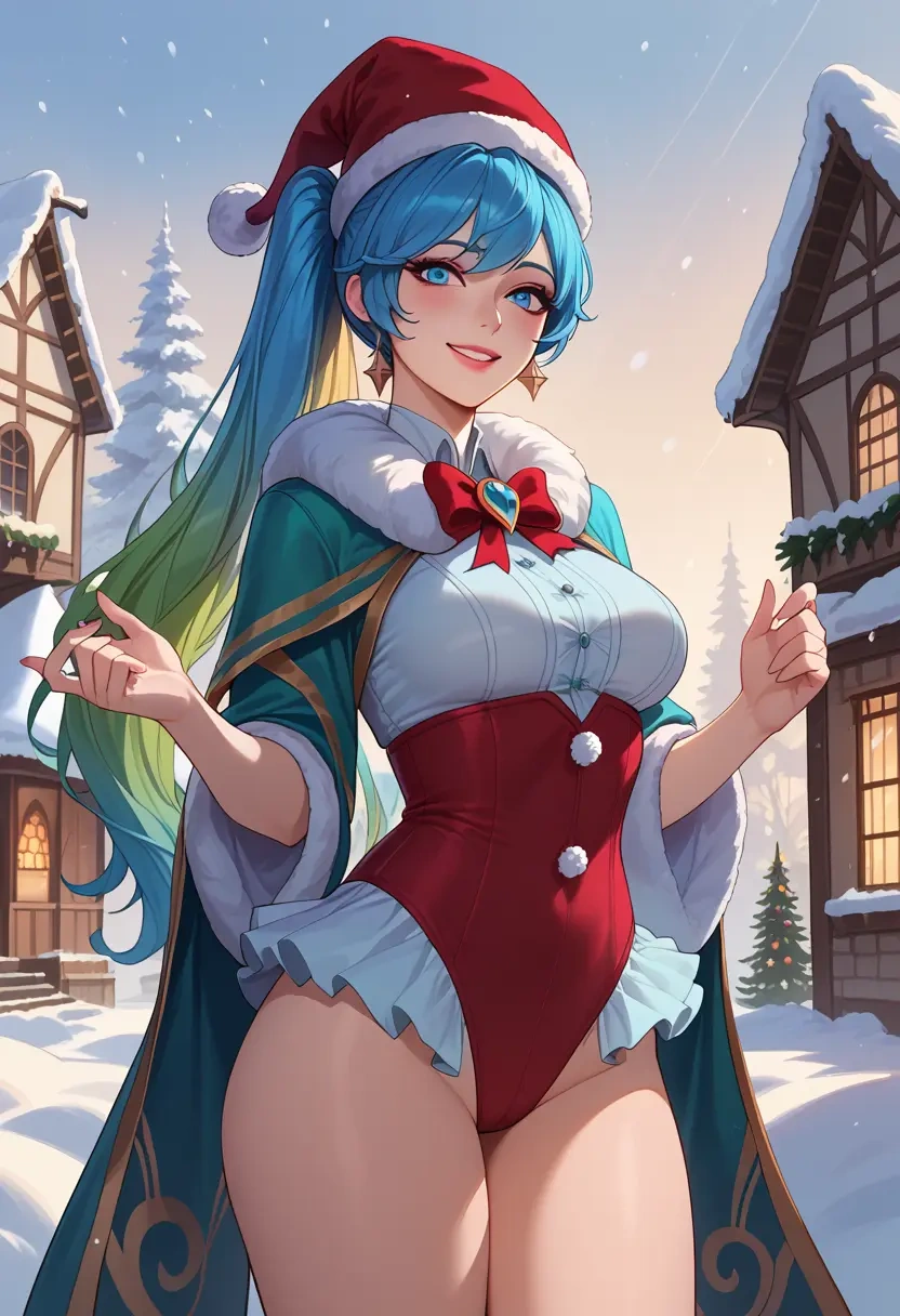 league_of_legends,sona_(league_of_legends),Christmas,dress  - 