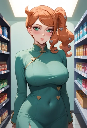 pokemon,sonia_(pokemon),qipao  - AI generated anime art