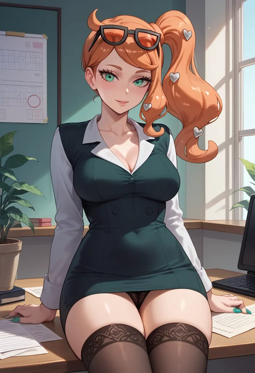 pokemon,sonia_(pokemon),secretary, stockings  - 