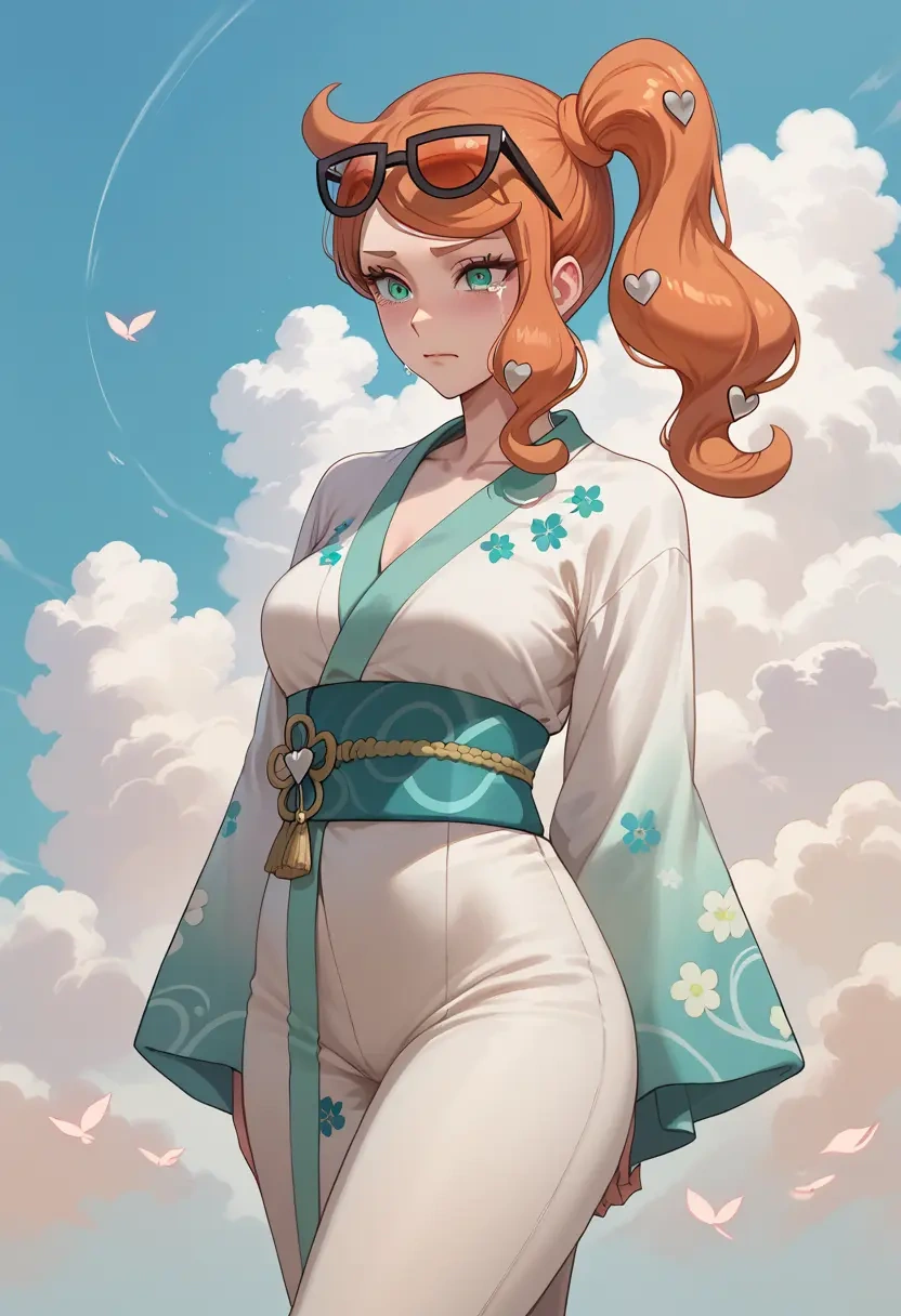 pokemon,sonia_(pokemon),kimono,silk,wide-leg trousers  - 