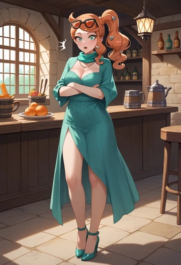 pokemon,sonia_(pokemon),spring,elegant woman,wrap dress  - AI generated anime art