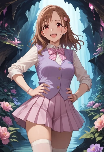 idolmaster,sonoda_chiyoko,spring,student uniform,vest  - AI generated anime art