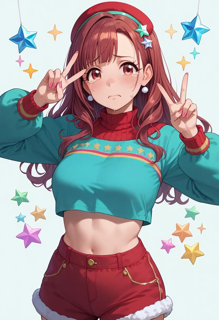 idolmaster,sonoda_chiyoko,red velvet shorts  - 