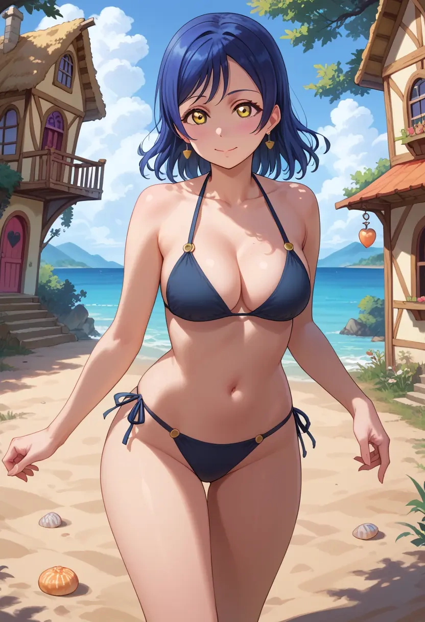 love_live,sonoda_umi,black bikini  - 