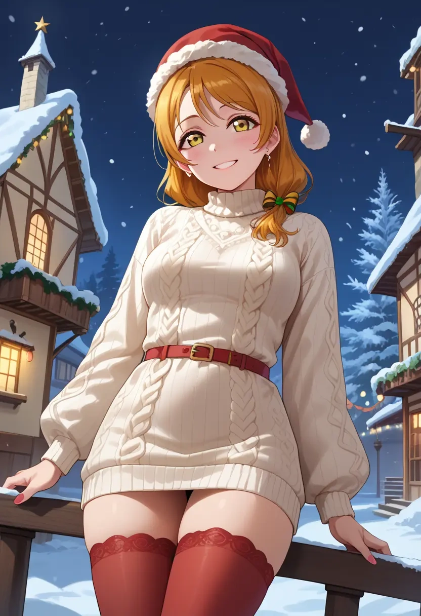 love_live,sonoda_umi,Christmas,sweater dress,stockings  - 