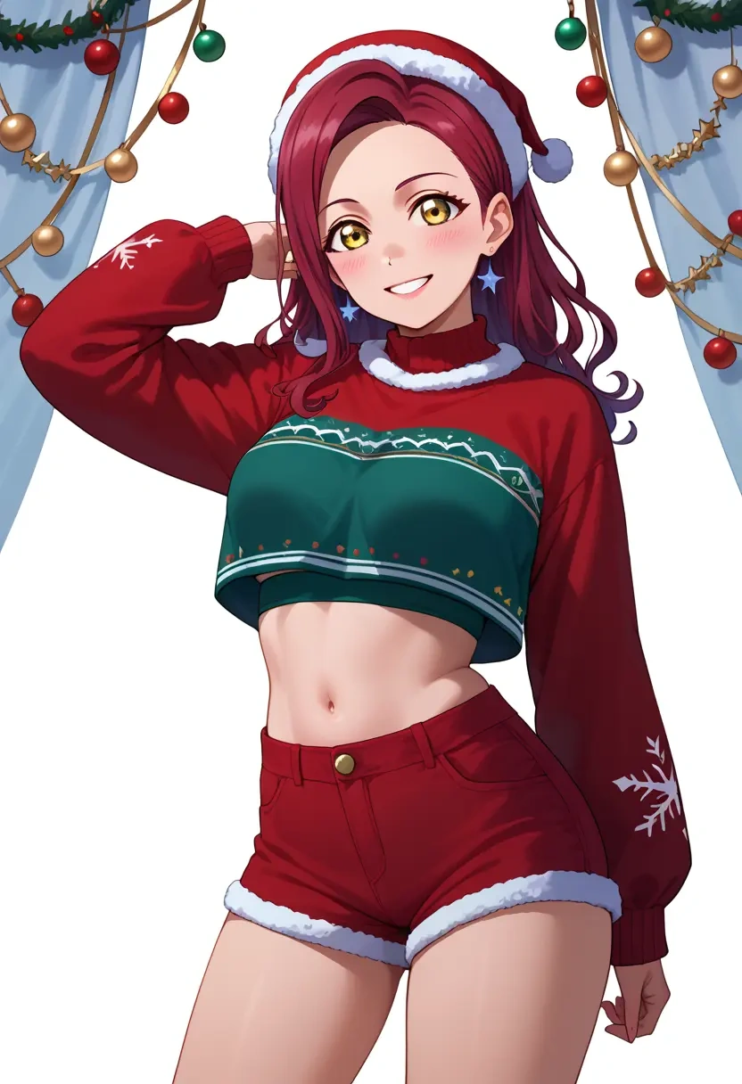 love_live,sonoda_umi,Christmas,red velvet shorts  - 