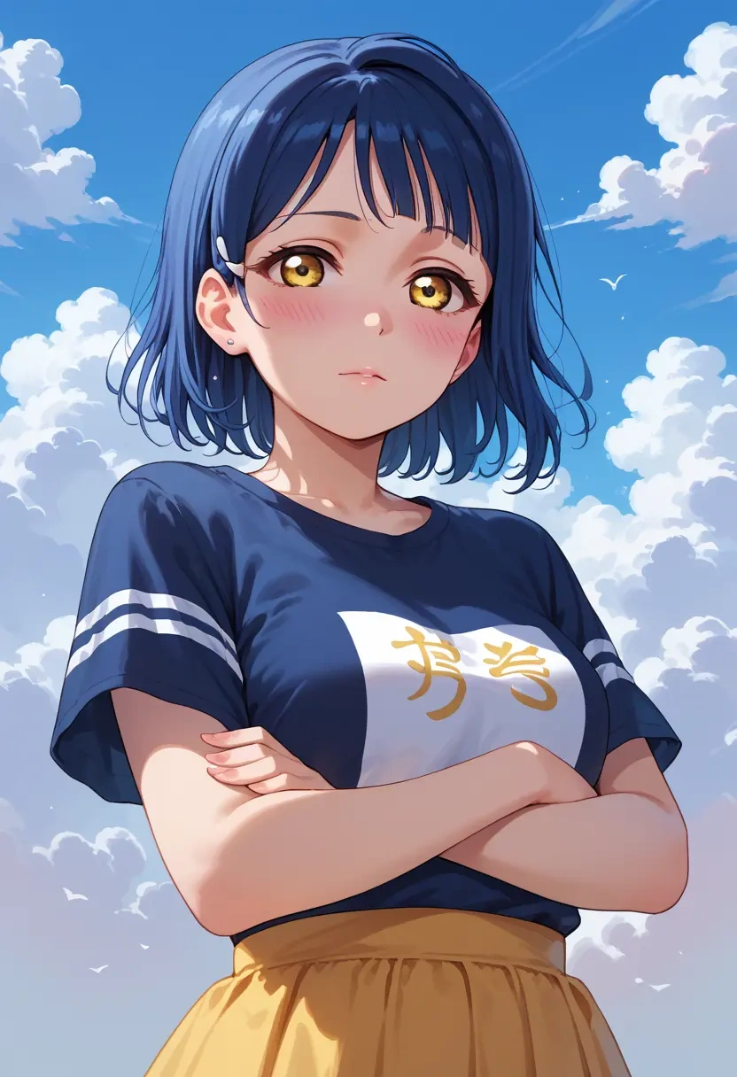 love_live,sonoda_umi,calligraphy print shirt,dolphin shorts  - 