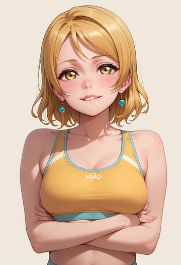 love_live,sonoda_umi,sports bra,wide-leg joggers  - AI generated anime art