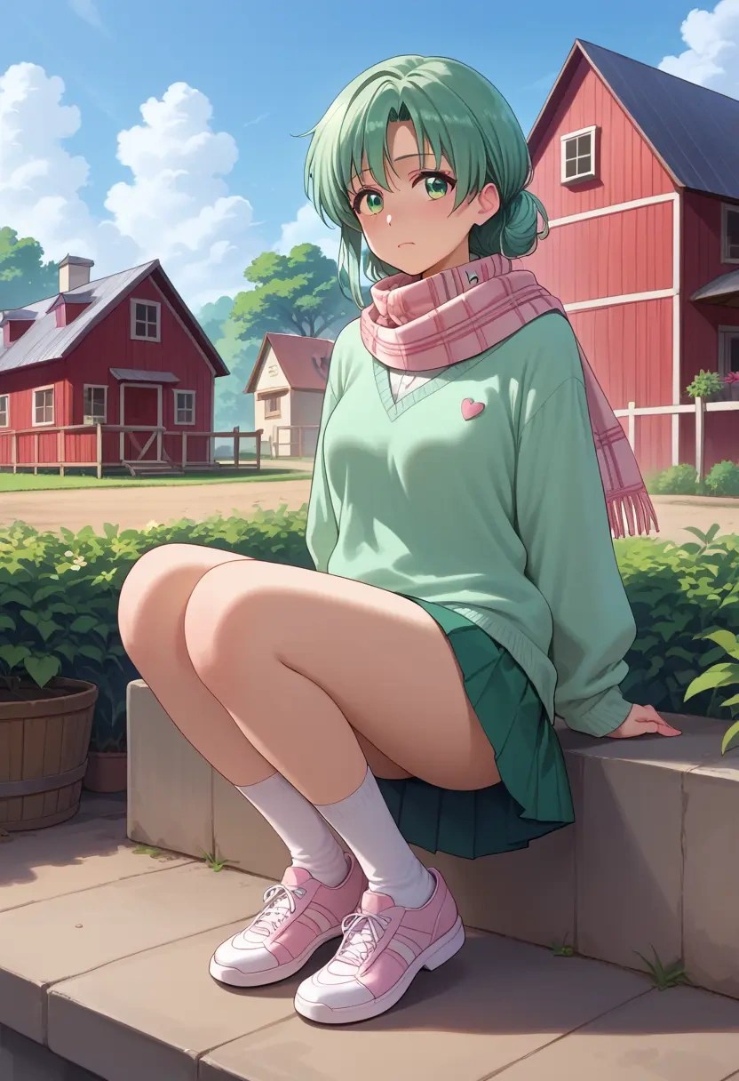 higurashi_no_naku_koro_ni,sonozaki_mion,spring,student uniform,knit sweater  - 