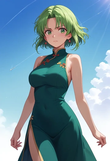 higurashi_no_naku_koro_ni,sonozaki_shion,qipao  - AI generated anime art