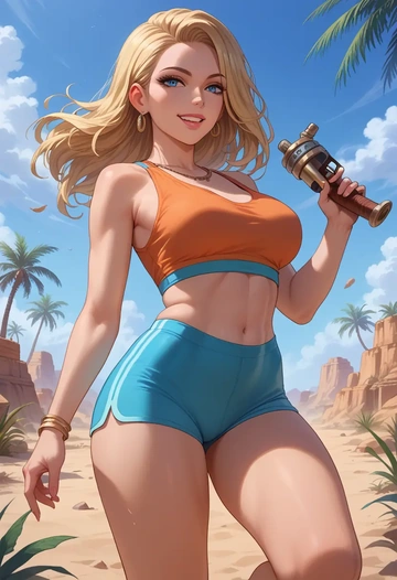 kill_me_baby,sonya_(kill_me_baby),yoga shorts  - AI generated anime art