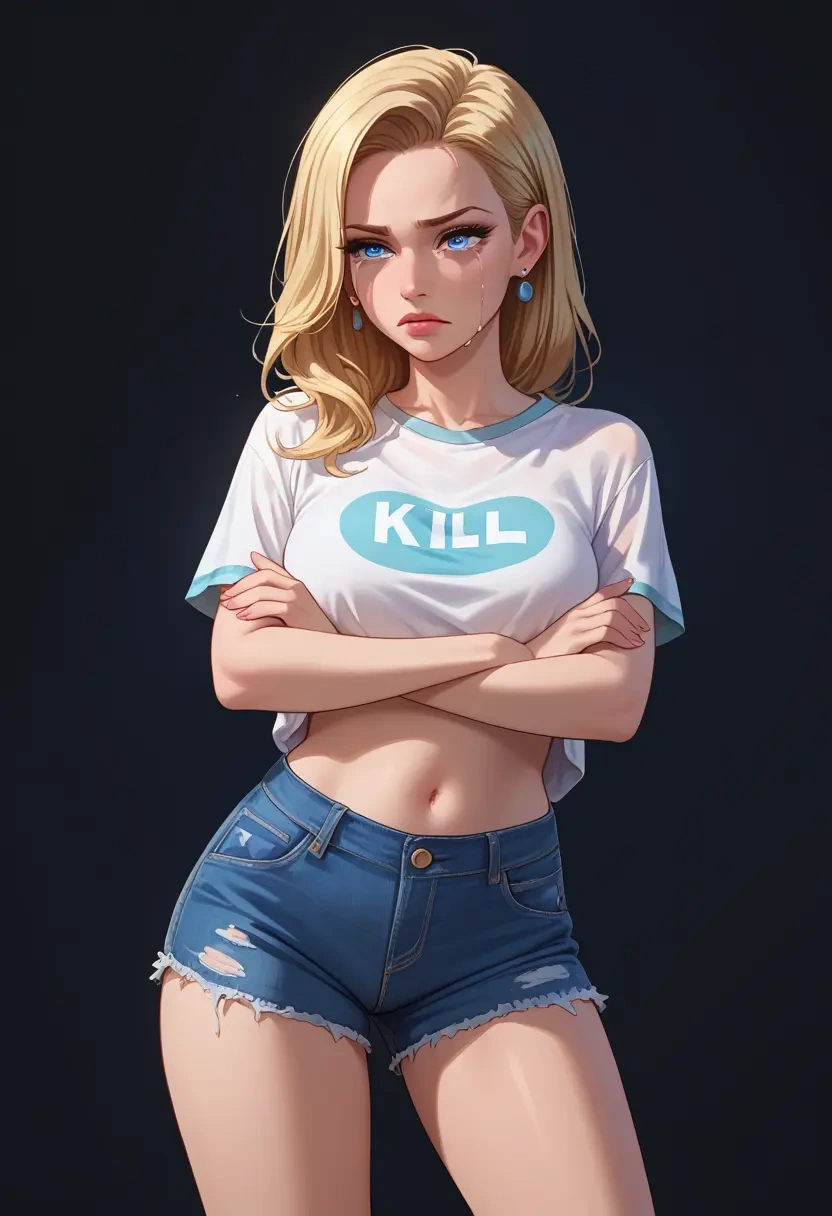 kill_me_baby,sonya_(kill_me_baby),denim shorts  - 