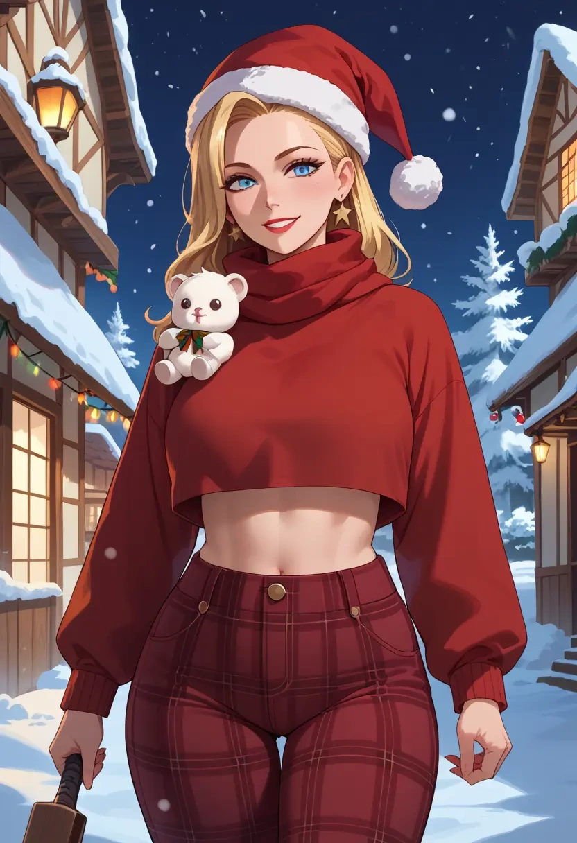 kill_me_baby,sonya_(kill_me_baby),Christmas,plaid trousers  - 