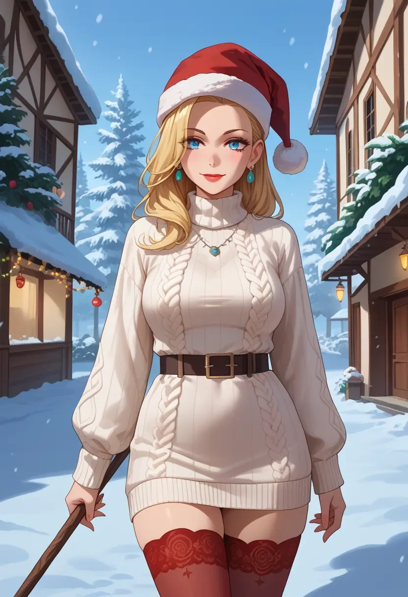 kill_me_baby,sonya_(kill_me_baby),Christmas,sweater dress,stockings  - 