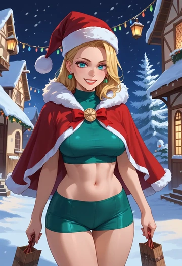 kill_me_baby,sonya_(kill_me_baby),Christmas,dress  - AI generated anime art