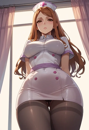 dragons_crown,sorceress_(dragons_crown),nurse pantyhose,mini skirt, sexy  - AI generated anime art