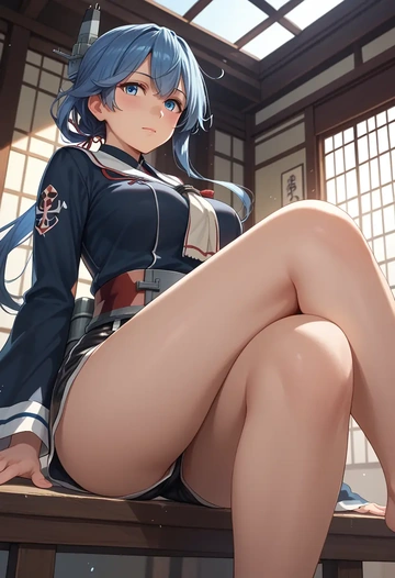 kantai_collection,souryuu_(kancolle),leather,shorts  - AI generated anime art