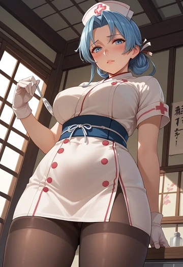 kantai_collection,souryuu_(kancolle),nurse pantyhose,mini skirt, sexy  - AI generated anime art