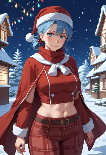 kantai_collection,souryuu_(kancolle),Christmas,plaid trousers  - AI generated anime art