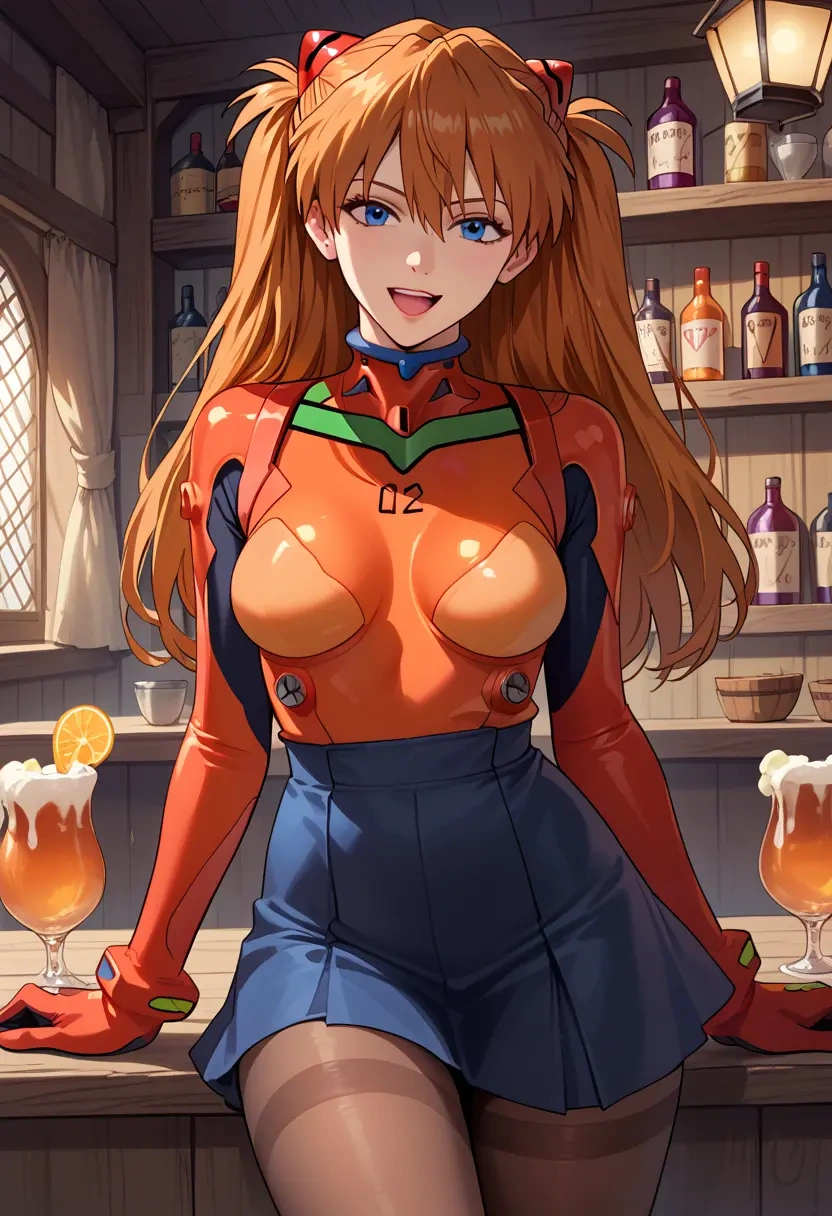 neon_genesis_evangelion,souryuu_asuka_langley,shorts, pantyhose  - 