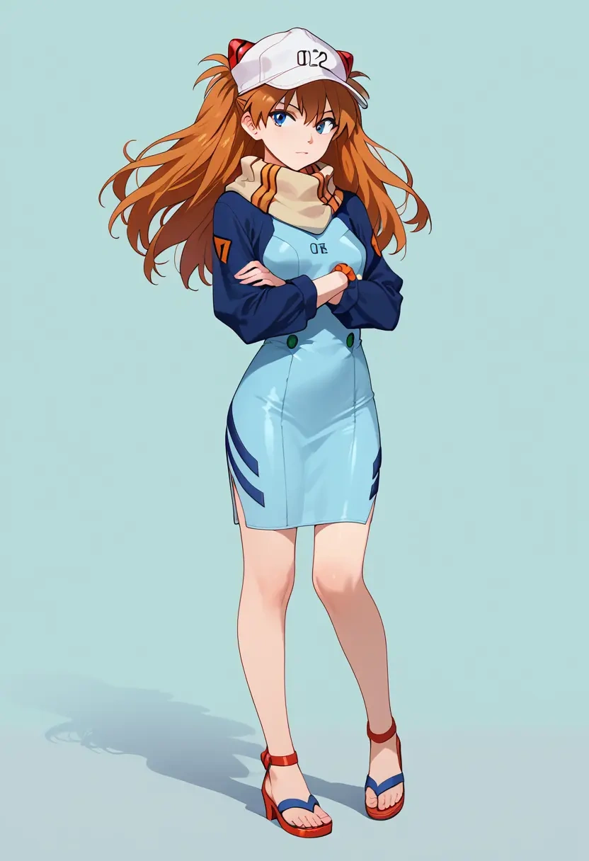 neon_genesis_evangelion,souryuu_asuka_langley,spring,elegant woman,bodycon dress  - 