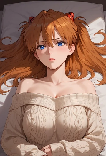 neon_genesis_evangelion,souryuu_asuka_langley,sweater  - AI generated anime art