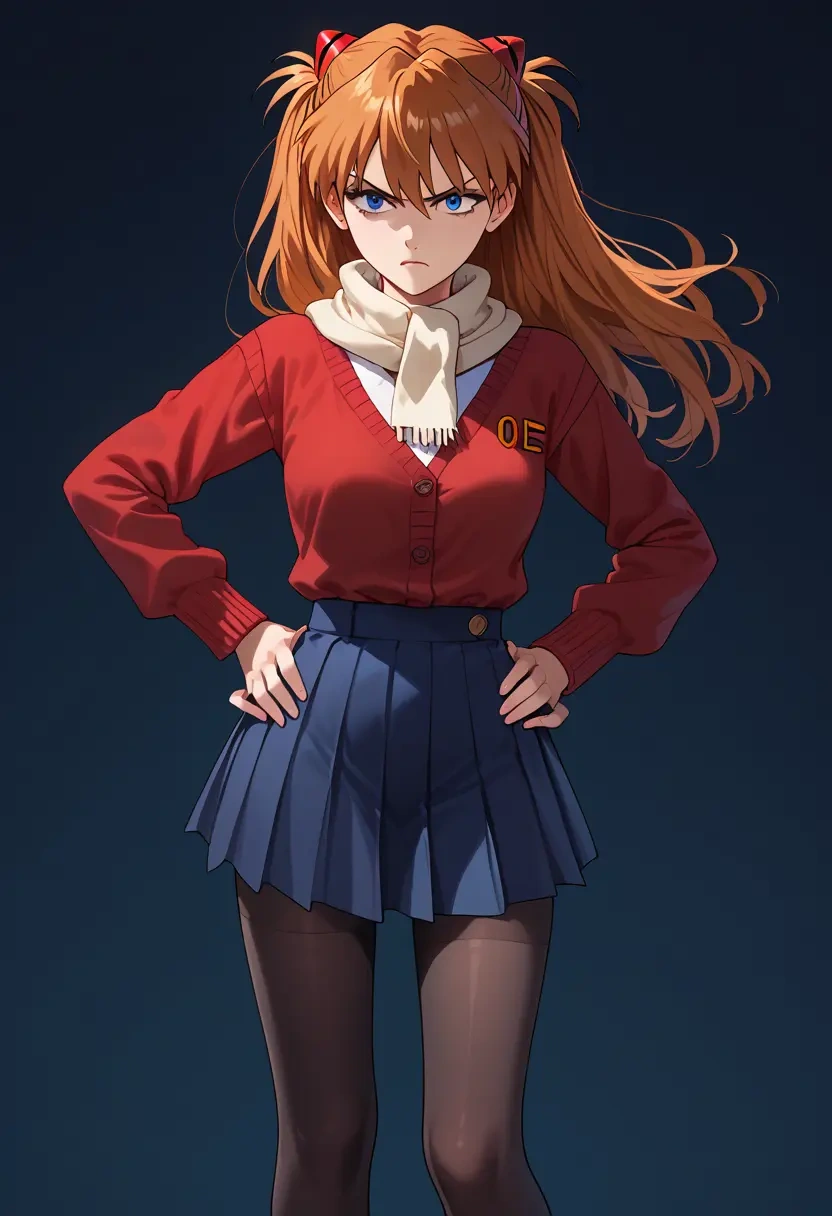 neon_genesis_evangelion,souryuu_asuka_langley,winter,student uniform,cardigan  - 