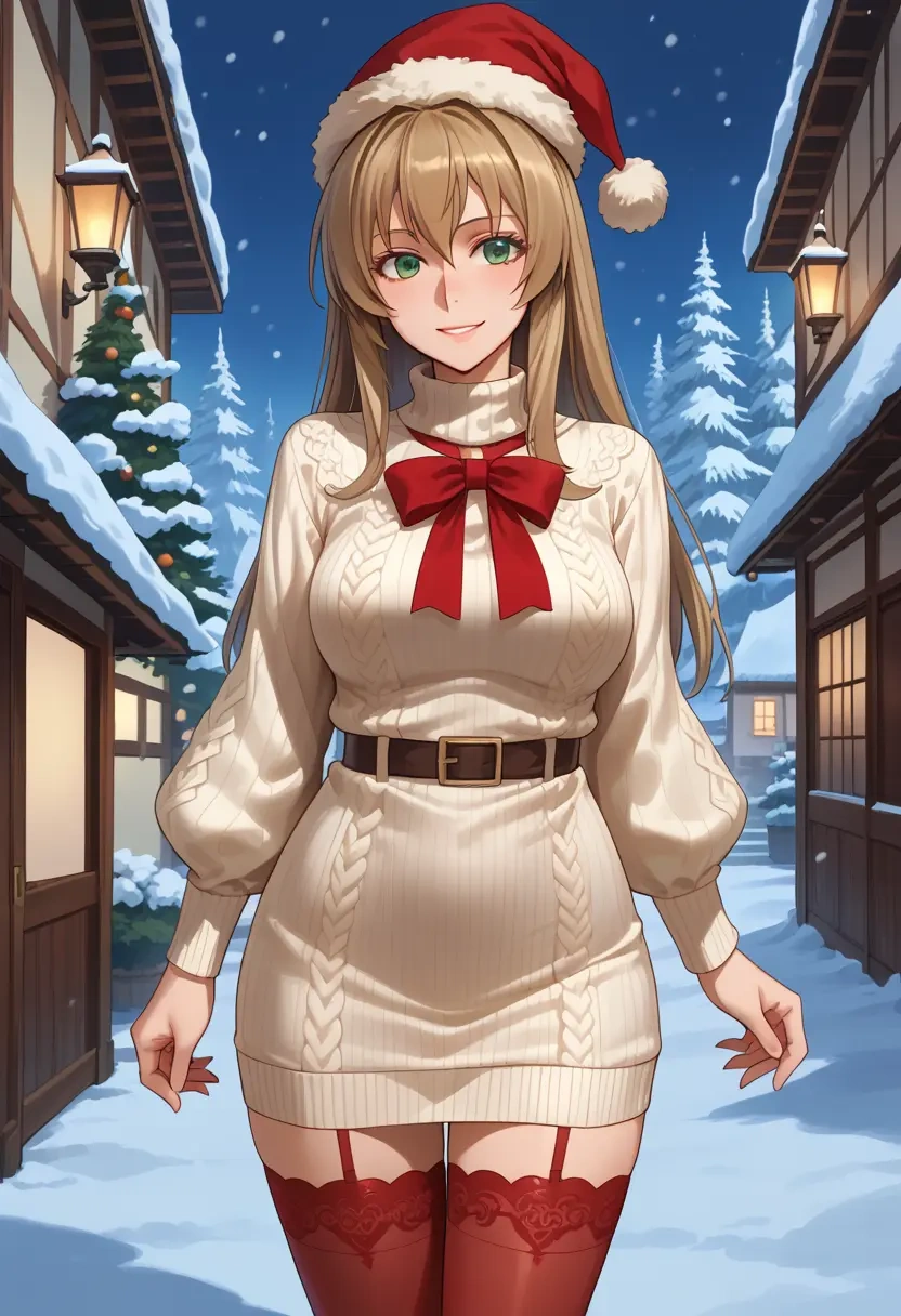 rozen_maiden,souseiseki,Christmas,sweater dress,stockings  - 