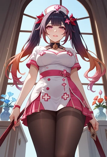 star rail,sparkle,nurse pantyhose,mini skirt, sexy  - AI generated anime art