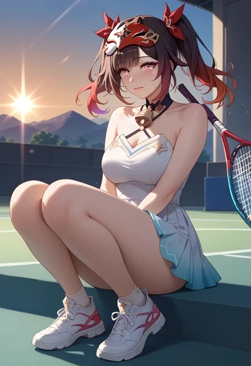 star rail,sparkle,tennis skirt  - AI generated anime art