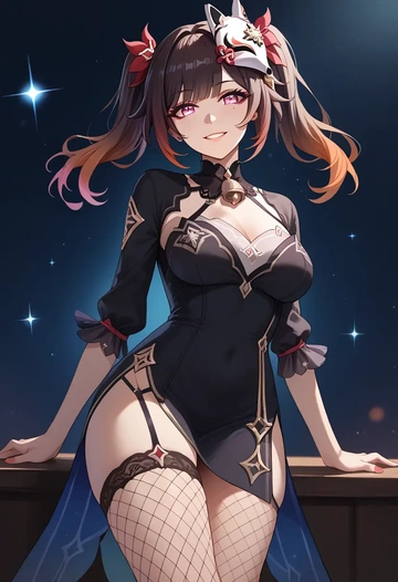 star rail,sparkle,secretary,stockings,sexy, panties  - AI generated anime art