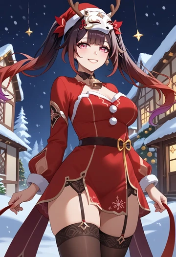 star rail,sparkle,sweater,stockings,Thigh garters  - AI generated anime art