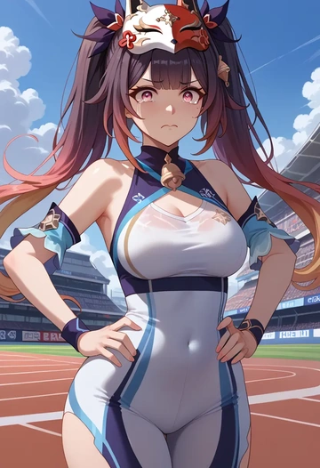 star rail,sparkle,tankini top,board shorts  - AI generated anime art