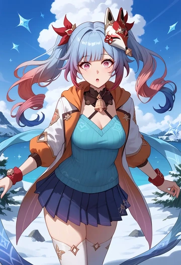 star rail,sparkle,winter,student uniform,puffer jacket  - AI generated anime art